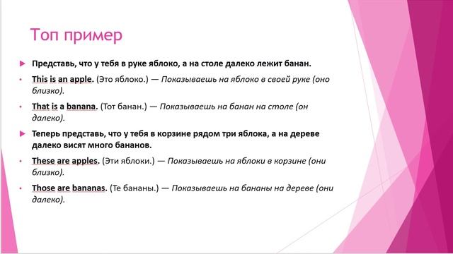 Указательные местоимения This That These Those в английском языке. Онлайн-школа ГЕНИЙ