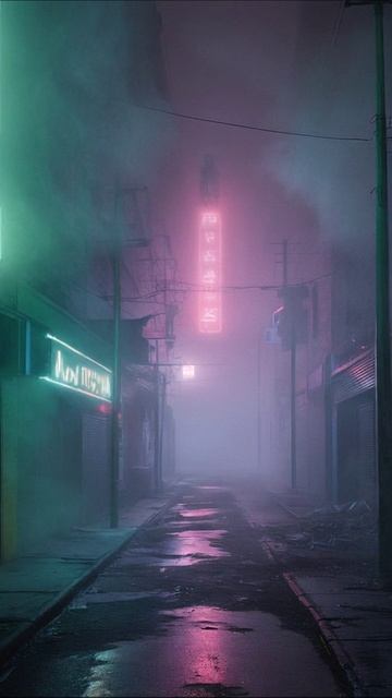Загадочный вечер в неоновом переулке #неон #атмосфера #город