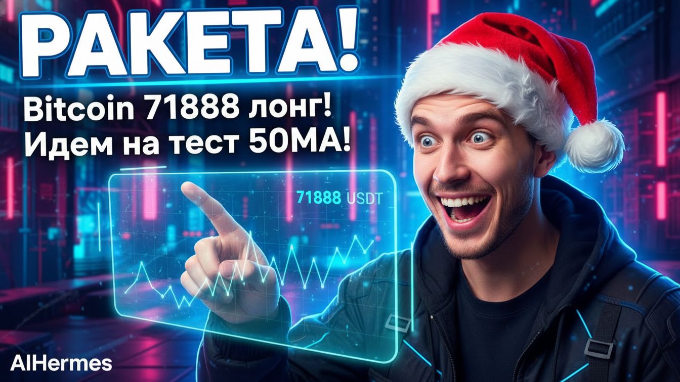 BITCOIN 71888: Открываю ЛОНГ! Идем на тест 50MA!