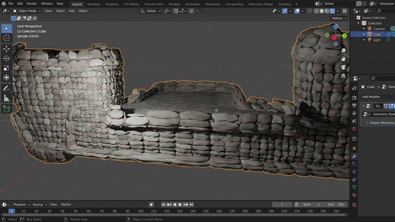 Blender Geometry Nodes Procedural Castle Generator Генератор замков