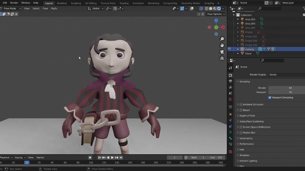 My First Blender 3d Model Of Character
