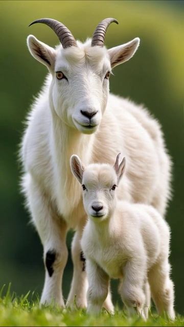 Милые козы: мама и детеныш #козы #животные #природа