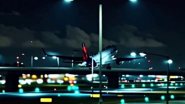 Самолёт летит в небо (AI-видео)