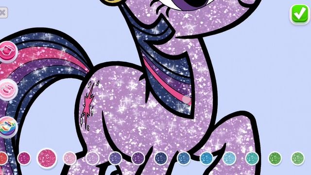 Делаю картину с блёстками в Coloring my little pony.