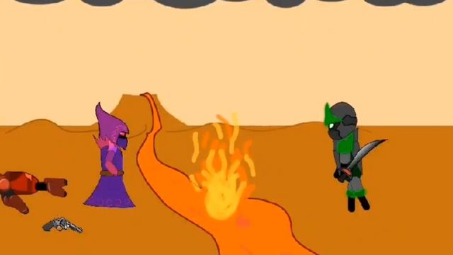 битва зелёного лорда Vs фиолетого мага и войны красных