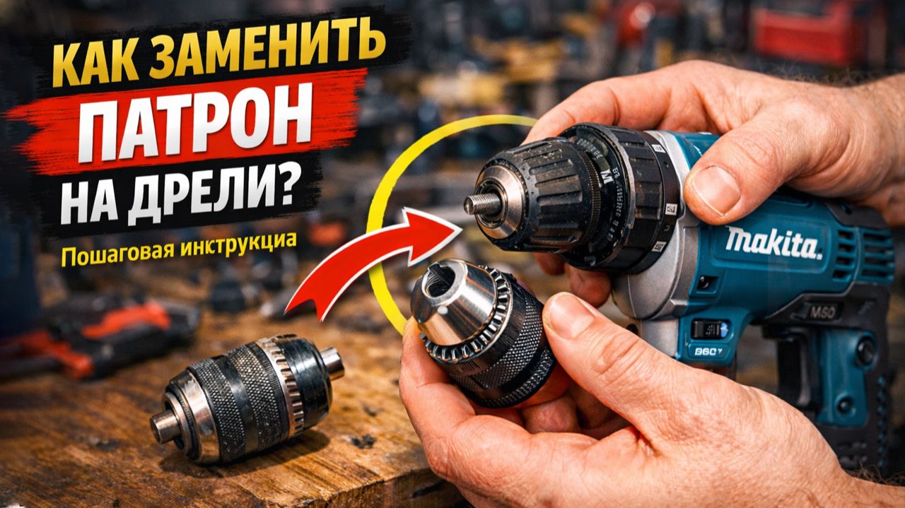 Замена патрона на дрели
