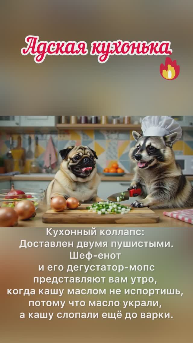 Два хвоста на кухне .Кухонные приключения Мопса и Енота