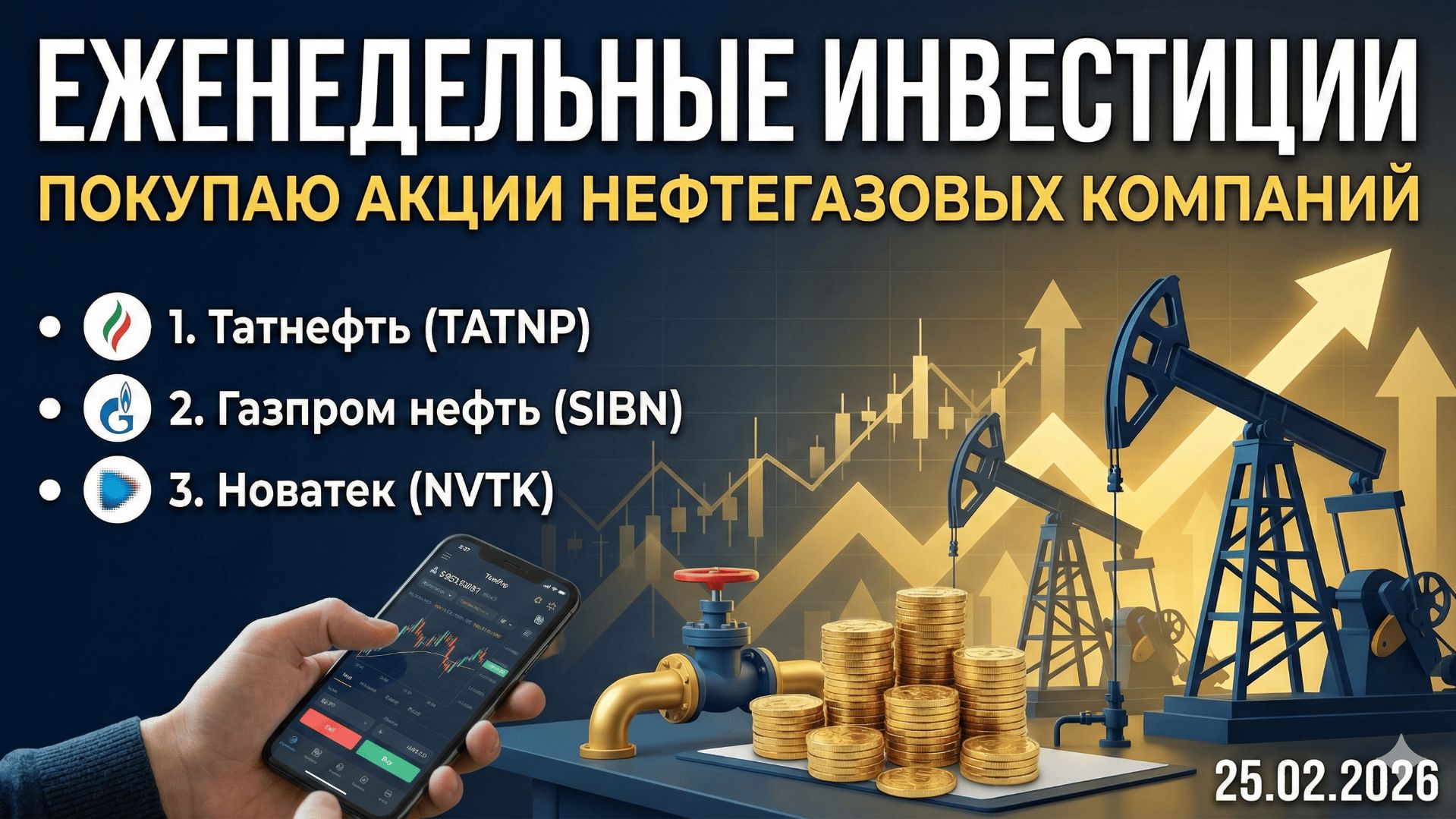 Еженедельные инвестиции: покупаю акции нефтяных компаний Часть 2 25.02.2026