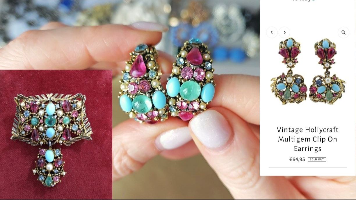 45. Распаковка лота с бижутерией середины хх века - Trifari, Hollycraft, Lisner, Sphinx