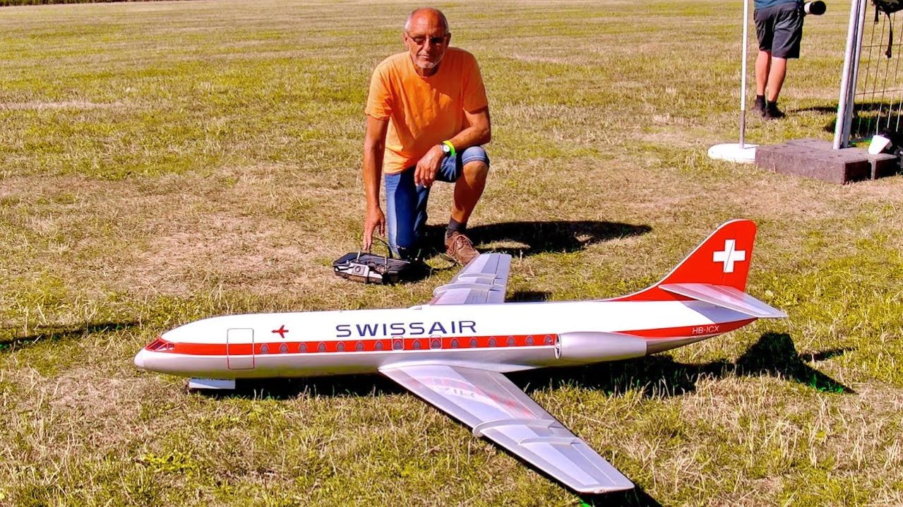 УДИВИТЕЛЬНАЯ ЭЛЕКТРИЧЕСКАЯ МАСШТАБ RC МОДЕЛЬ АВИАЛИНЕР / SE-210 SUD АВИАЦИЯ КАРАВЕЛЬ