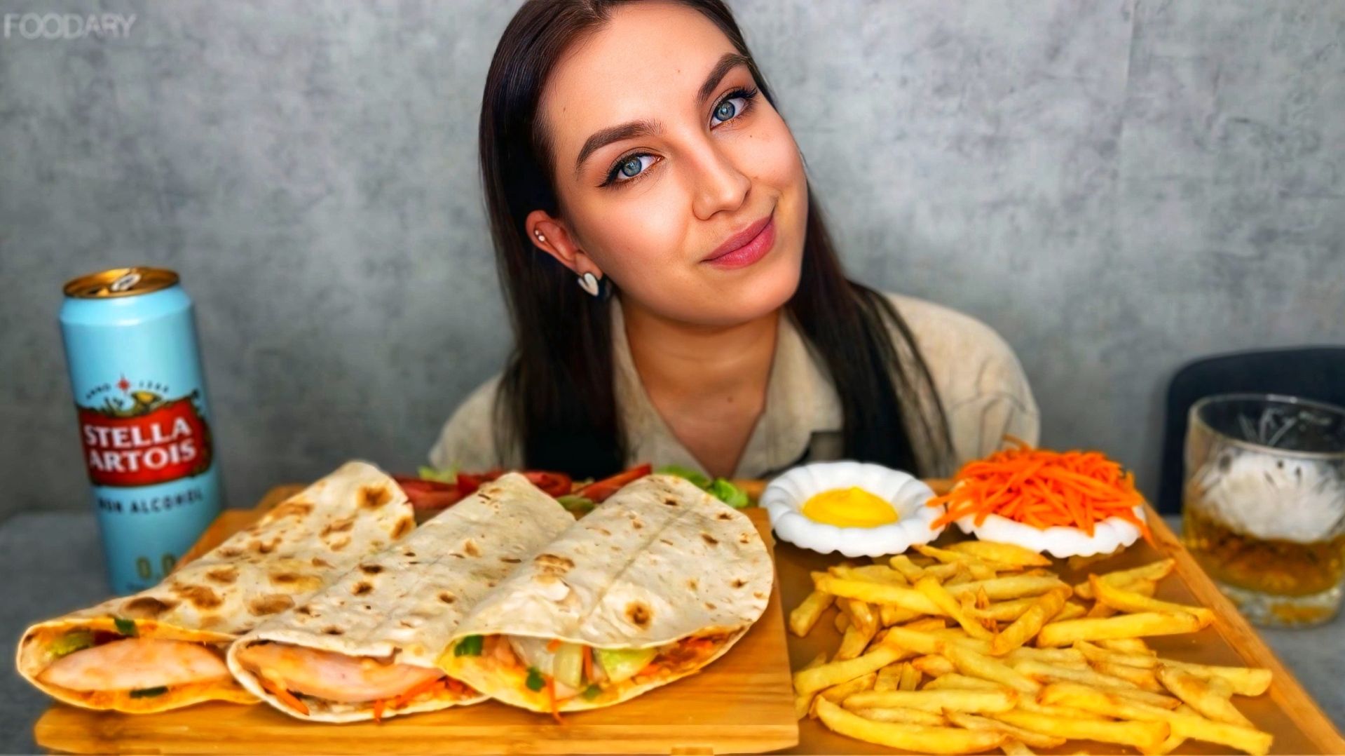 МУКБАНГ | ЛЕПЕШКИ С КУРИЦЕЙ КАРТОФЕЛЬ ФРИ |