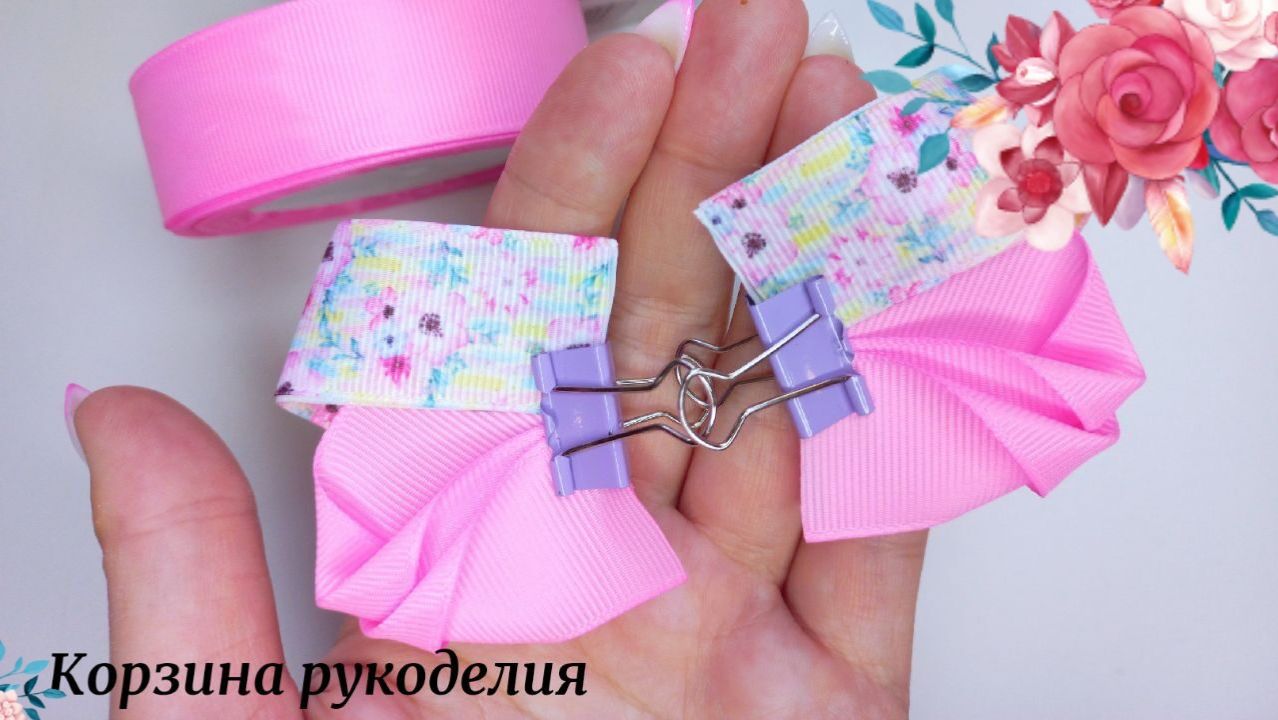 🎀Отличный вариант бантиков из репсовой ленты с рисунком🎀Мастер-классы