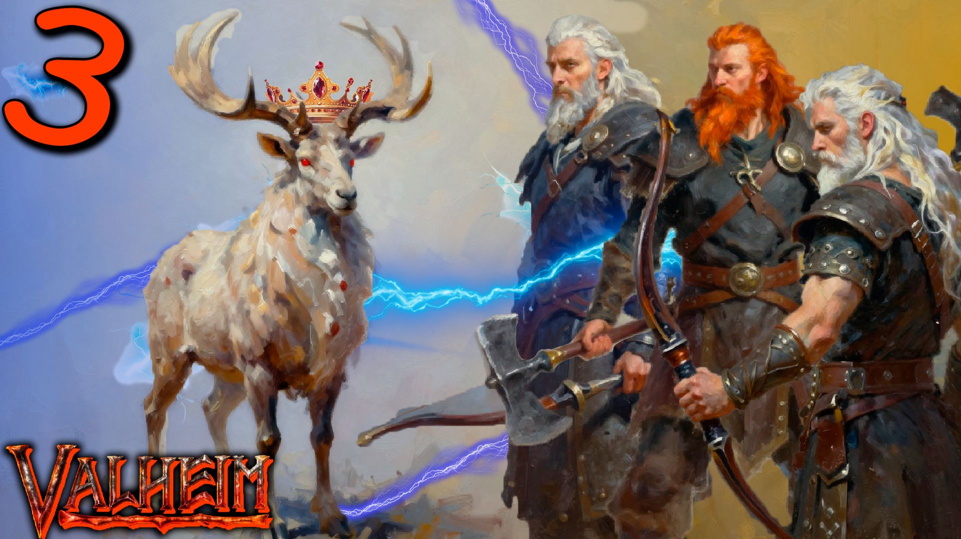 Valheim (COOP) #3 - Битва с  первым Босом! Битва Домов и Защита Деревни от Волн Врагов!