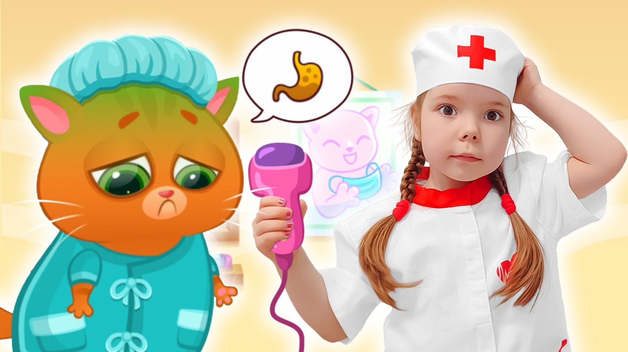 Сборник мультиков для детей про котенка Бубу и Настю | Настя играет в доктора