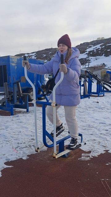 Арктический спорт на уличных тренажерах