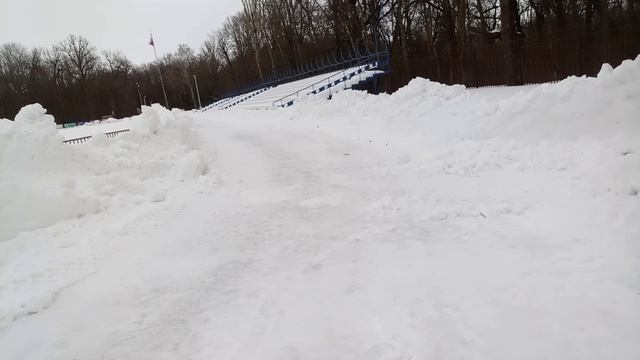 К празднику 8 марта расчистили стадионную дорожку в городской роще Ефремов