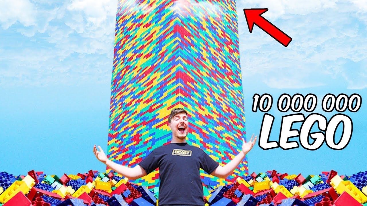 Я ПОСТРОИЛ САМУЮ ВЫСОКУЮ БАШНЮ ИЗ ЛЕГО!MRBEAST МИСТЕРБИСТ НА РУССКОМ мистер бист