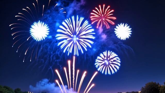 Невероятный красочный фейерверк в ночном небе! Магия огня. 🎆✨