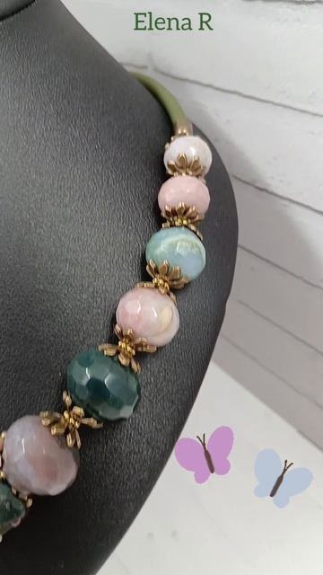 Чокер для Татьяны из Ставрополья. Индийский агат.