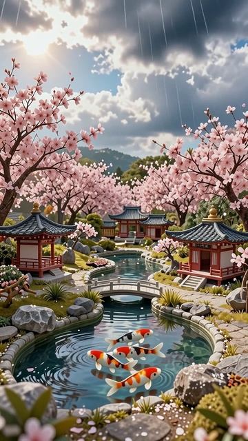 Весна в японском саду: красота и гармония #японскийсад #весна #природа