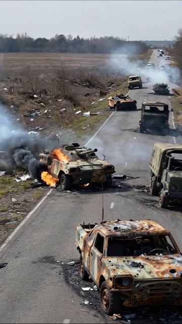 Печальный след войны: опустошенные дороги #война #разрушение #потери