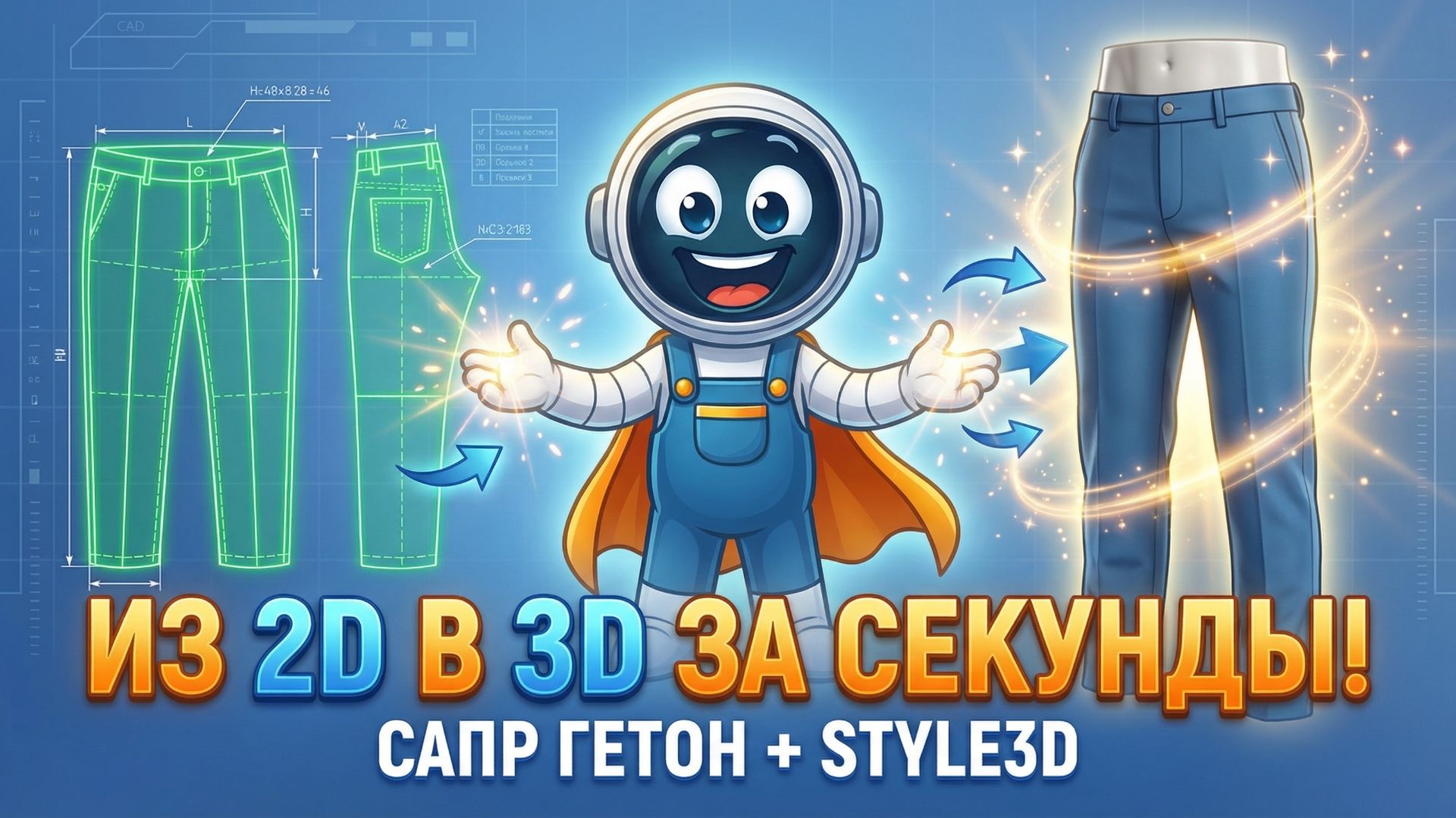 Из 2D в 3D за секунды! 🚀 Как САПР Гетон и Style3D меняют дизайн одежды
