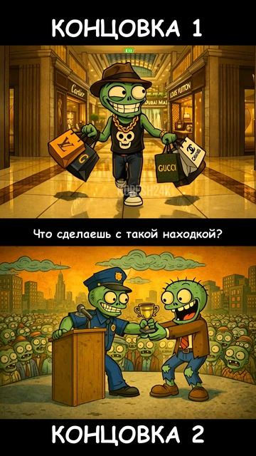 Концовка 1 или Концовка 2 - Честный или хитрый зомби