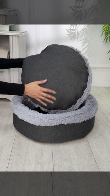 Лежанка КРУГЛАЯ СЕЛФИ RICH BREED графит