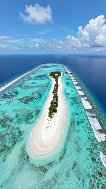 Райский остров в бирюзовых водах #отпуск #пейзажи #Мальдивы