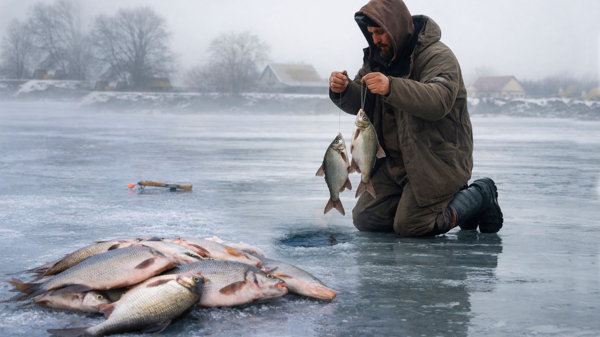 В ЭТОЙ ЛУНКЕ РЫБА ПРЕТ ПО ДВЕ ШТУКИ ЗА РАЗ! РЫБАЛКА ПО ПОСЛЕДНЕМУ ЛЬДУ!