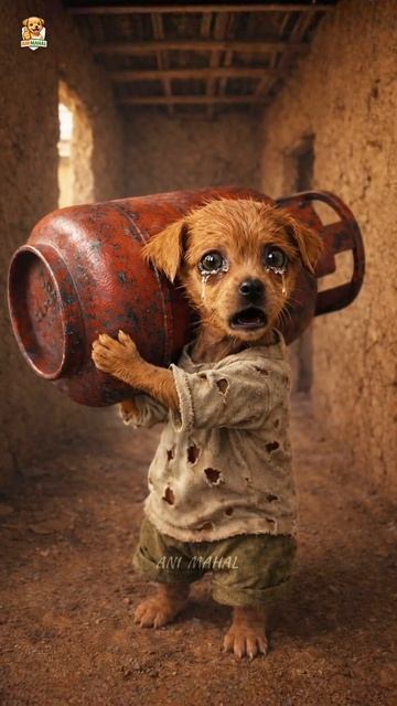 This Puppy Has No Cash To Purchase LPG Gas, So The Men Made Him Sad #animahal01
