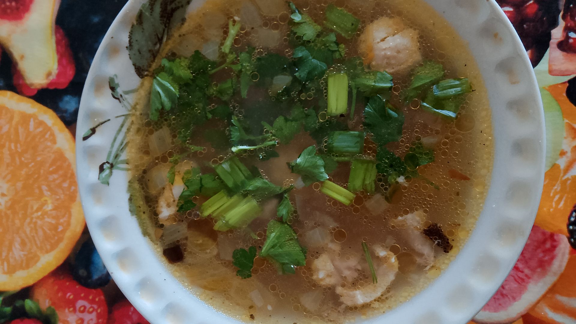 Суп с клёцками.