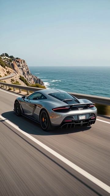 Скорость и стиль: McLaren на фоне океана #McLaren #автомобили #приключения
