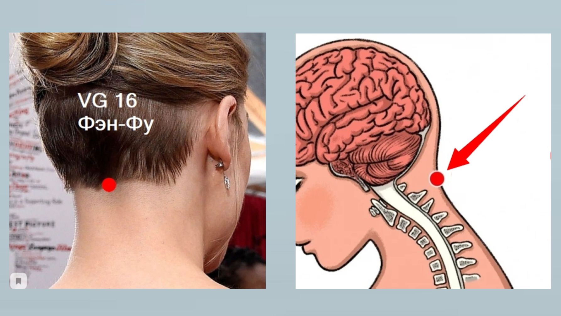 Массаж точки VG 16 Фэн Фу. (Благополучия)