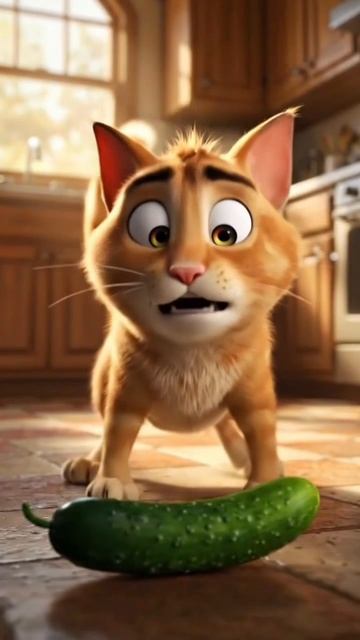 Почему кошки боятся огурцов?ответ удивил #коты #животные #факты