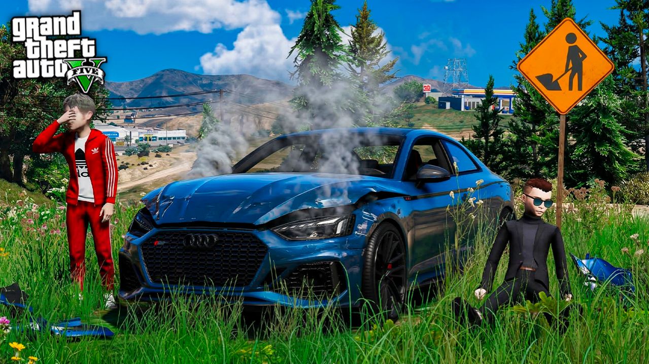 БРАТ ТОМ РАЗБИЛ AUDI RS5 ВО ВРЕМЯ ГОНОК ПРОТИВ BMW M4 - ОТЕЦ И СЫН В GTA 5 ⚡ГАРВИН