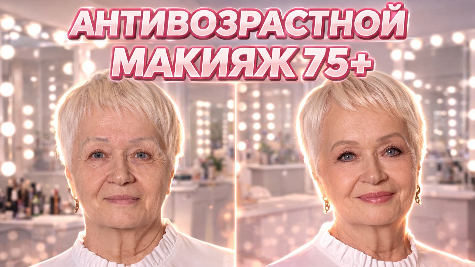 Антивозрастной макияж 75+ : как омолодить лицо без пластики