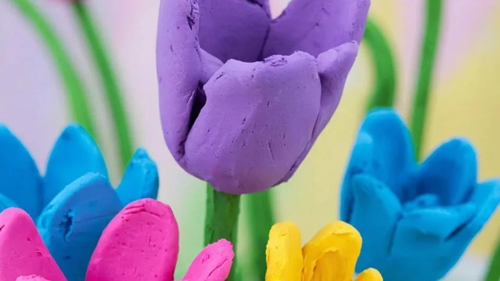 как сделать цветы из пластилина быстро-легко