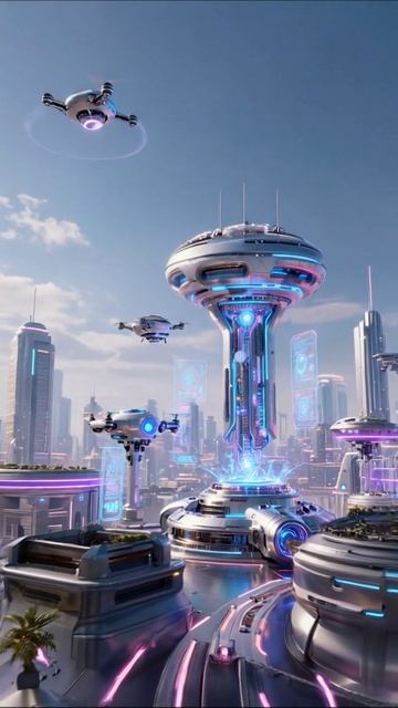 Будущее технологий: мир дронов и голограмм #технологии #дроны #будущее
