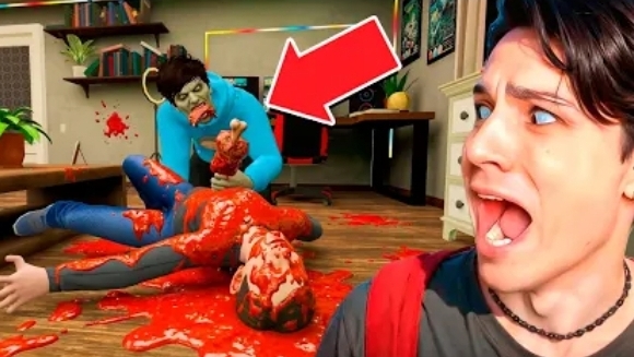 Я СЬЕЛ СКУЛБОЯ!?😱ЗОМБИ МОД В ПОБЕГ ОТ БЛОГЕРА😨