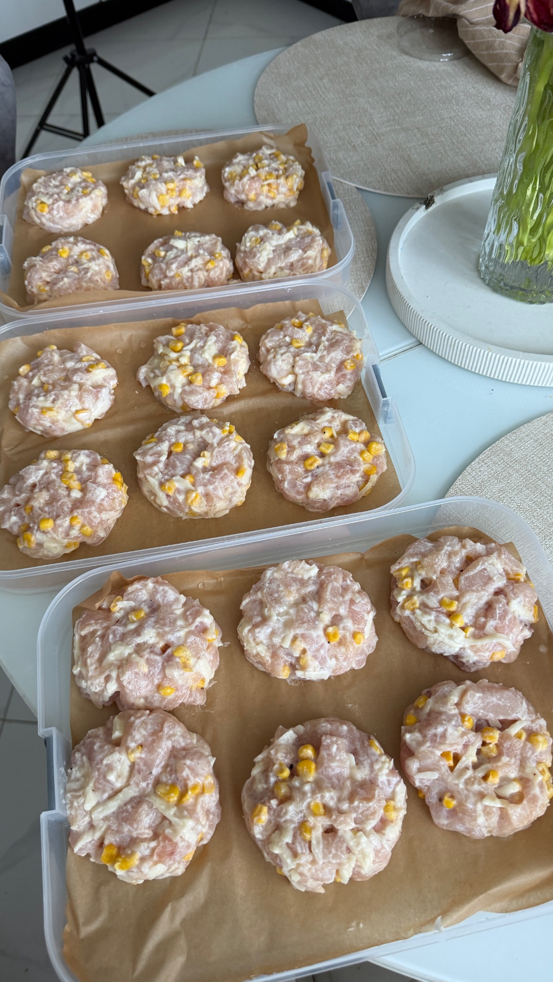 Заготовки куриных котлет с 🌽🧀