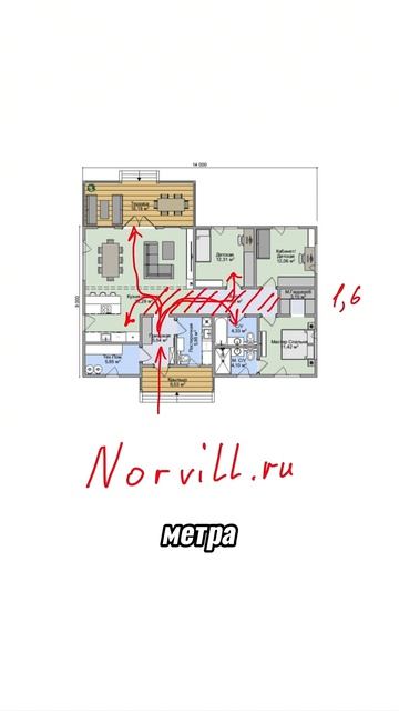 Если вы планируете дом на ПМЖ, обязательно рассмотрите эту планировку.