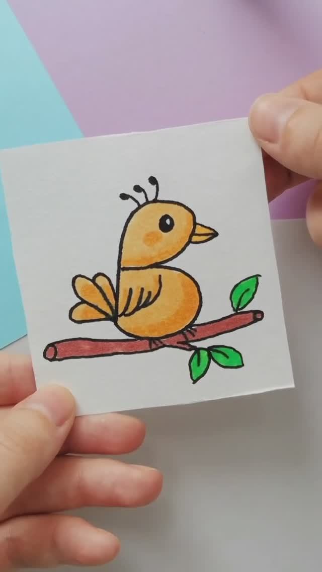 Рисуем птичку из буквы «В»