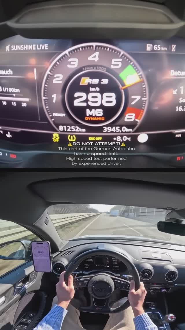 Audi RS3 с ОГРОМНЫМИ ТУРБИНАМИ ДЕЛАЕТ 0-300