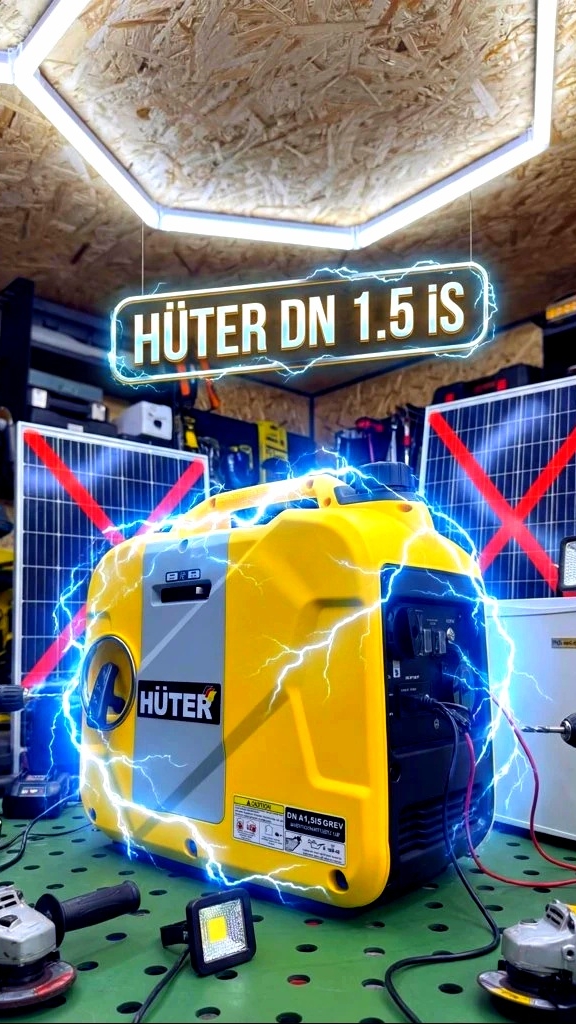 Инверторный генератор Huter DN 1.5 IS, генератор для дома и отдыха.