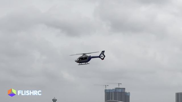 FLISHRC EC135 500Size масштабный радиоуправляемый вертолёт (полицейский синий)