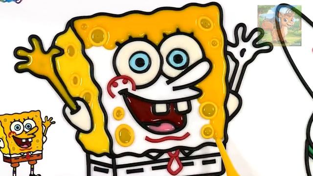 Губка Боб Рисует и раскрашивает анимированных персонажей из желе Coloring Characters