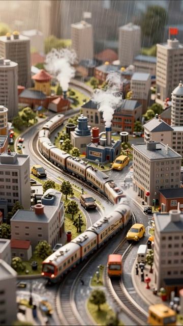 Модели поездов в городе: увлекательное путешествие #поезда #моделизм #город