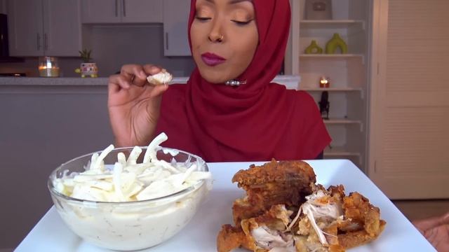 ASMR & RECIPE _ FRIED CORNISH HEN & CREAMY ONION SALAD