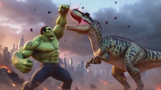 Динозавры. Битва Динозавров. Халк  против Динозавров.